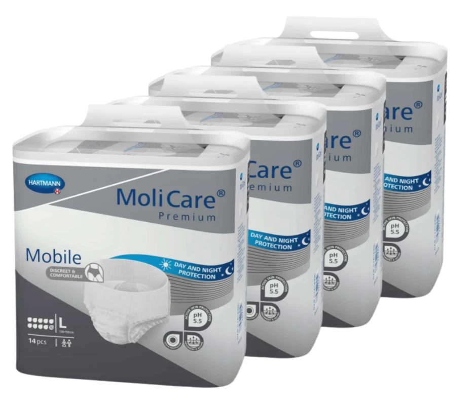 HARTMANN Molicare Premium Mobile 10 gocce taglia L 4x14 = 56 pezzi pantaloni per incontinenza