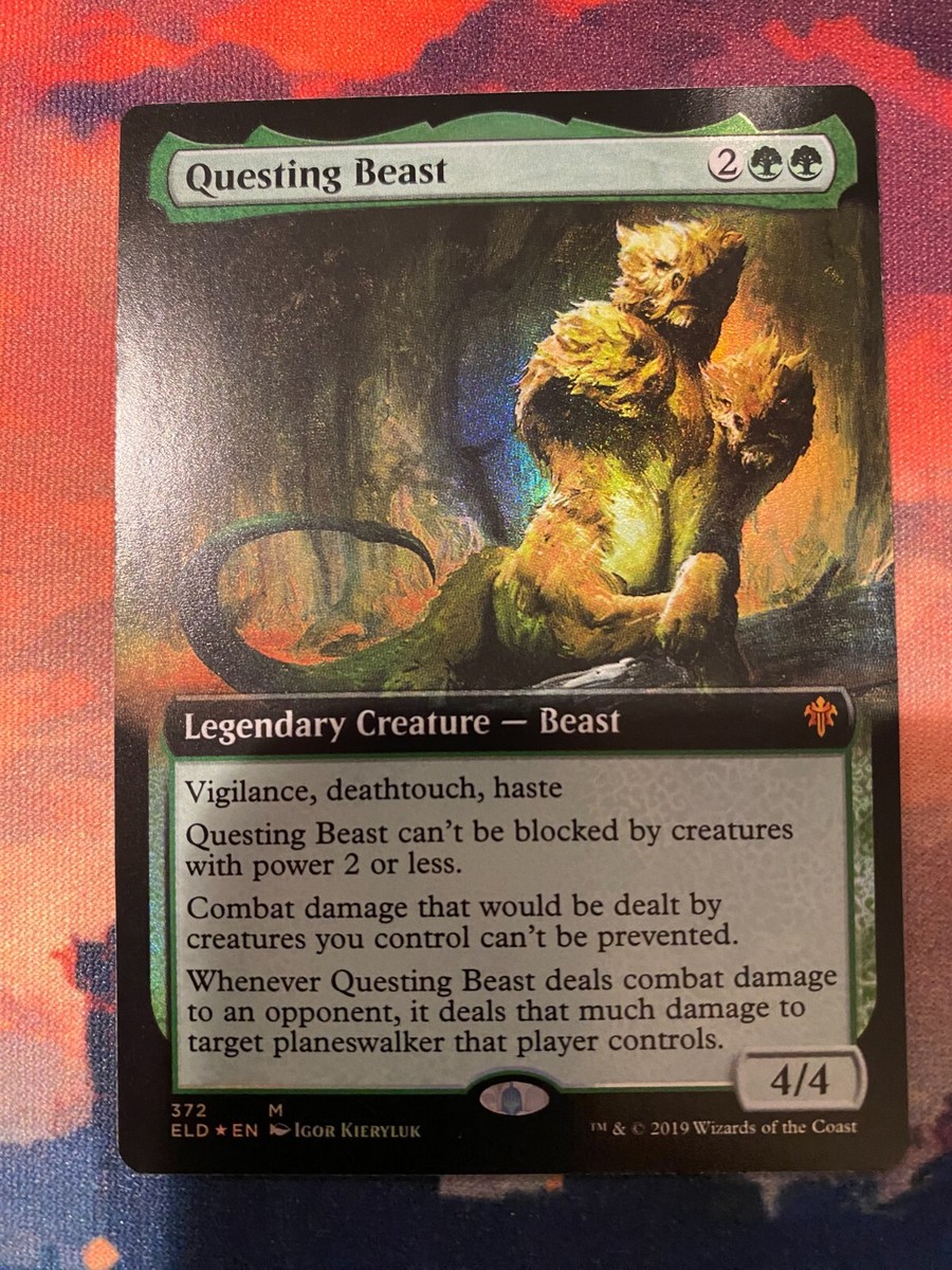 MTG Throne of Eldraine Questing Beast Extended Art Foil | eBay
