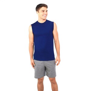 loom fruit men cotton shirt sleeveless cobalt xl