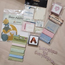 NEW Lot Scrapbooking BABY Sticker Tags Vellum Ribbon Letters Labels LaserCut VTG