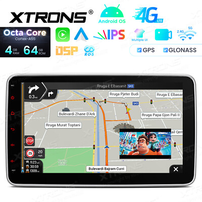 10,1'' GPS Navi CarPlay Autoradio Doppel 2 DIN Android 14 8-Kern 4G+64GB RDS IPS