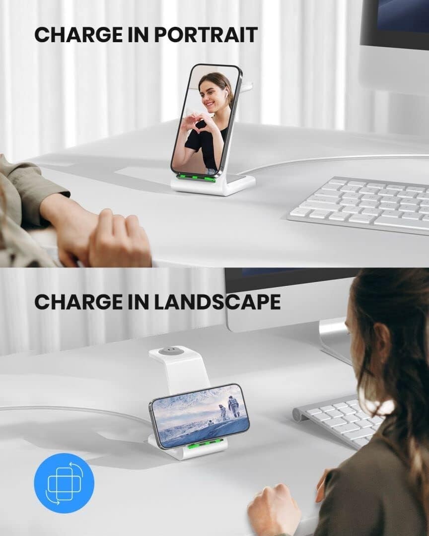 Wireless Charger, 3 in 1 Wireless Charging Station for iPhone 16/15/14/13/1-image