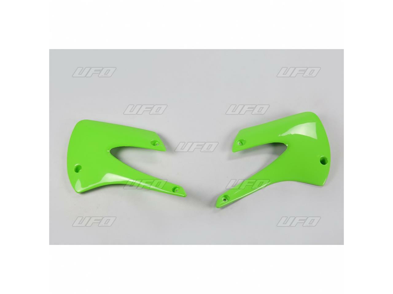 Ouïes de radiateur UFO vert plastique moto cross KAWASAKI KX85 01-13