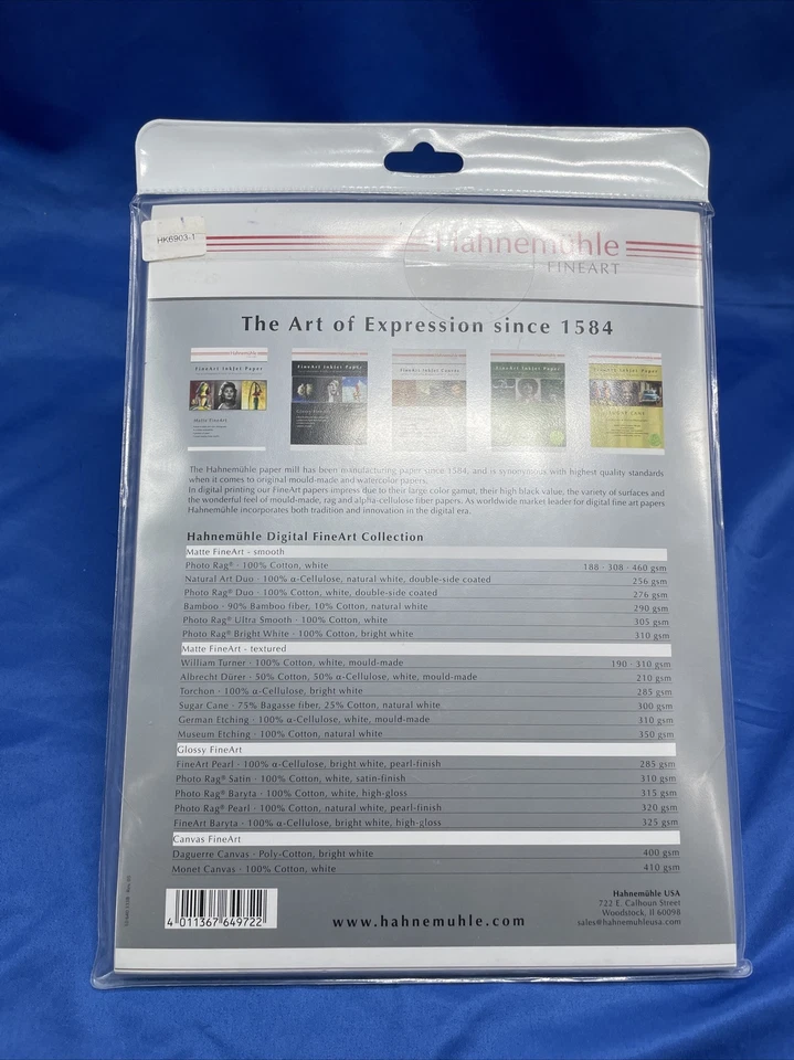 HAHNEMUHLE Matte Fine Art Paper Sample Pack, 8.5 X 11 - 18 Sheets - Image 2 of 4