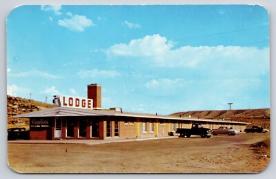 Rawlins Bucking Horse Lodge Postcard UNP Exterior View Old Cars