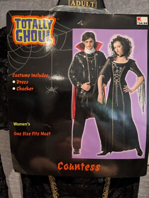 Totally Ghoul Vampire Countess Dress & Choker | Womens One Size | Halloween