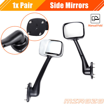 MIROZO For Freightliner Cascadia 2008-2016 Side Hood Chrome Mirrors Manual pair
