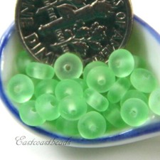 Coin Disk Beads, 4mm, Peridot w/Frosted Finish, Czech Spacer Bead, 50 Pcs