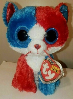 Ty Beanie Boos - FIRECRACKER the Patriotic Cat 6 (Claire's Exclusive) NEW MWMT