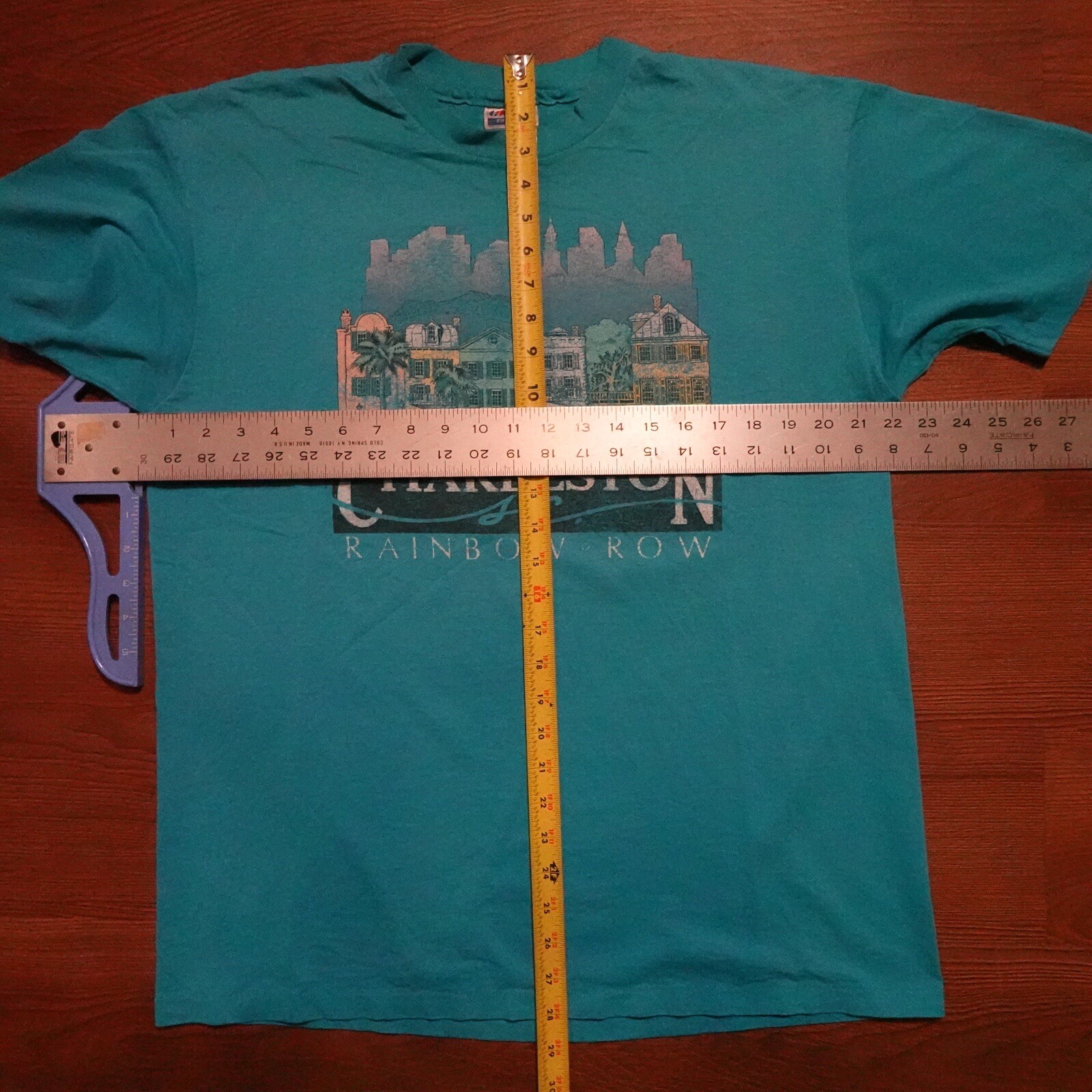 T shirt vintage Charleston SC fila arcobaleno punto singolo taglia XL made in USA