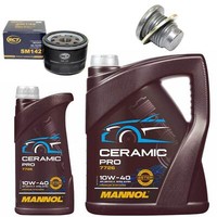MotoröL Filter Set Mannol 10W-40 6 Liter + Schraube FüR Opel Renault Laguna 2.0