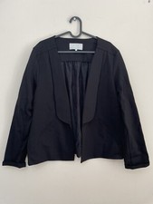 Gray And Willow Black Open Blazer Jacket Jersey Stretch Size 22