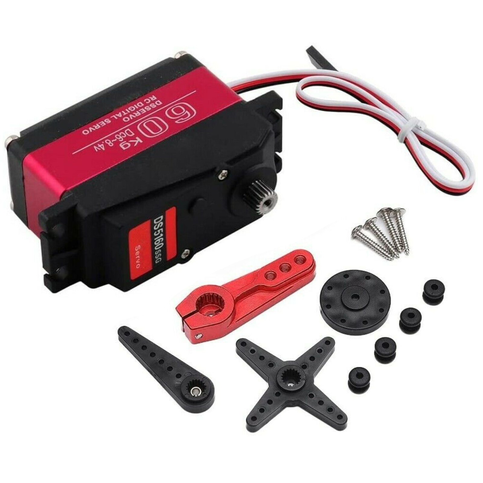 1/6 RC Car Large Torque 60KG Waterproof Metal Steering Gear Servo For Axial SCX6