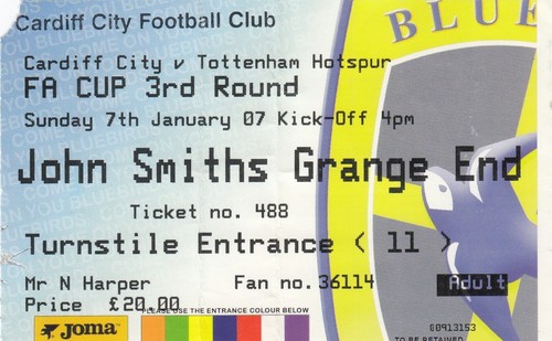 Ticket - Cardiff City - Tottenham Hotspur 07.01.07 FA Cup