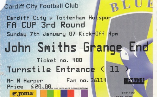 Ticket - Cardiff City v Tottenham Hotspur 07.01.07 FA Cup - Picture 1 of 1