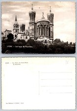 Vintage Lyon France Postcard Les Tours de Notre-Dame de Fourvière Cathedral