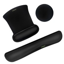 VAGAU Ergonomic Memory Foam Keyboard Wrist Rest & Mouse Pad Support - C-Black