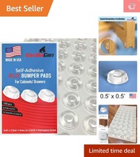 Durable Pack of 100 Self-Adhesive Cabinet Bumpers - Clear, Sound-Dampening Pads