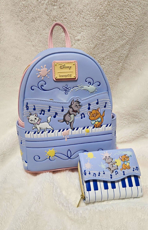 Loungefly Disney The Aristocats Mini Backpack & Wallet Set, Blue/Pink