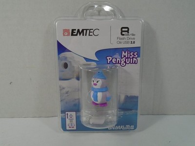 EMTEC--ANIMALITOS SERIES--MISS PENGUIN--8GB / GO 2.0 USB FLASH DRIVE (NEW)