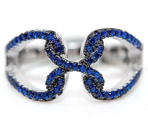 Treated Blue Sappahire 925 Solid Sterling Silver Ring Jewelry Sz 7 MM4-1