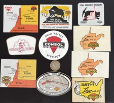 Vintage Mining Decals Consol Assorted Lot Of 10