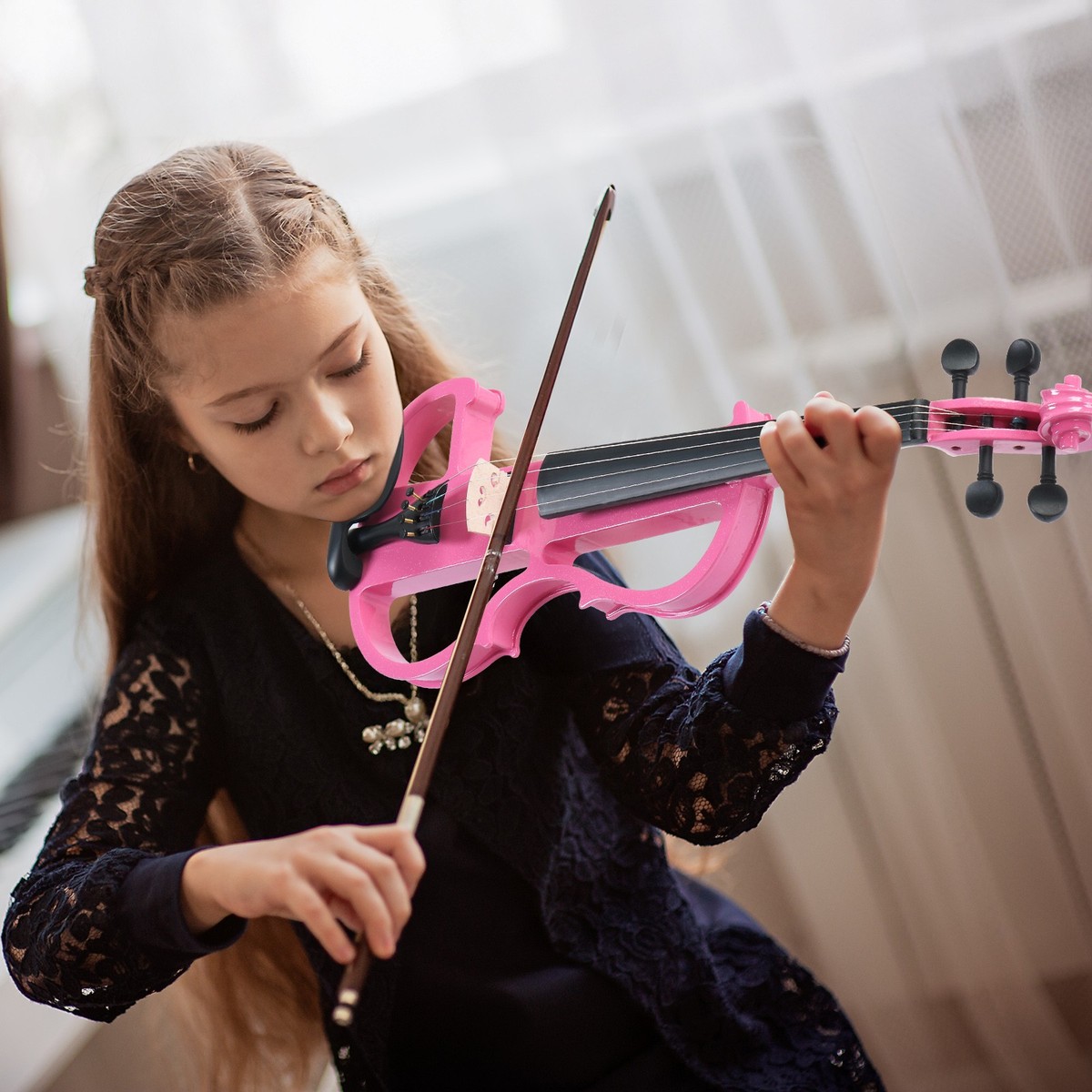 4/4 Full Size Electric Silent Violin with Strings Case Bow Rosin