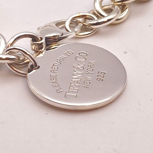 Tiffany & Co. Return to Round Tag Chain Bracelet 925 Silver 6 3/4" 35.7g - Picture 6 of 13