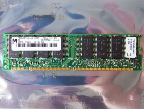 Micron MT16LSDT1664AG-10EC5 128MB PC100 CL2 168-pin DIMM SDRAM
