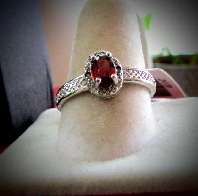 2,33 центнера Подлинный 4 шт. Набор гранатов и бриллиантов 18 дюймов цепочка серебро 925 пробы - Изображение 2 из 2