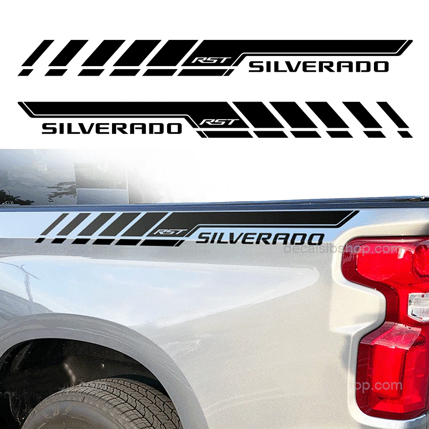 Custom Vinyl Bedside Decal Fits Chevy Silverado RST Chevrolet Trucks Sticker Foto 2 de 4