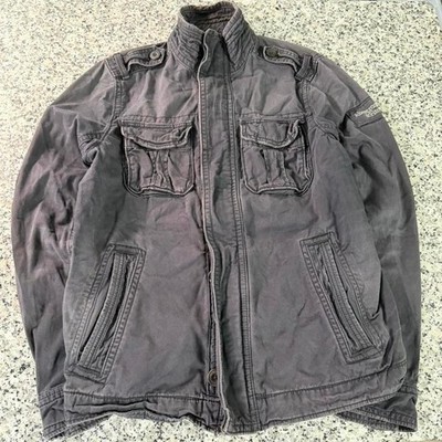 Abercrombie&Fitch Grey Sentinel Y2k Grunge Military Utility Field Jacket Fits L