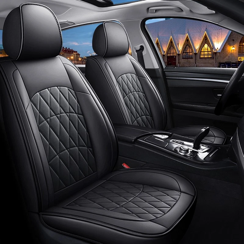 Juego completo de funda de asiento de cuero PU de 5 asientos para Jaguar XJR XJ X351 X350 XF XFR F-Pace Foto 4 de 4