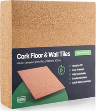 Versatile 4mm Natural Cork Tiles, 300mm Size - Easy Installation with 50 Tiles
