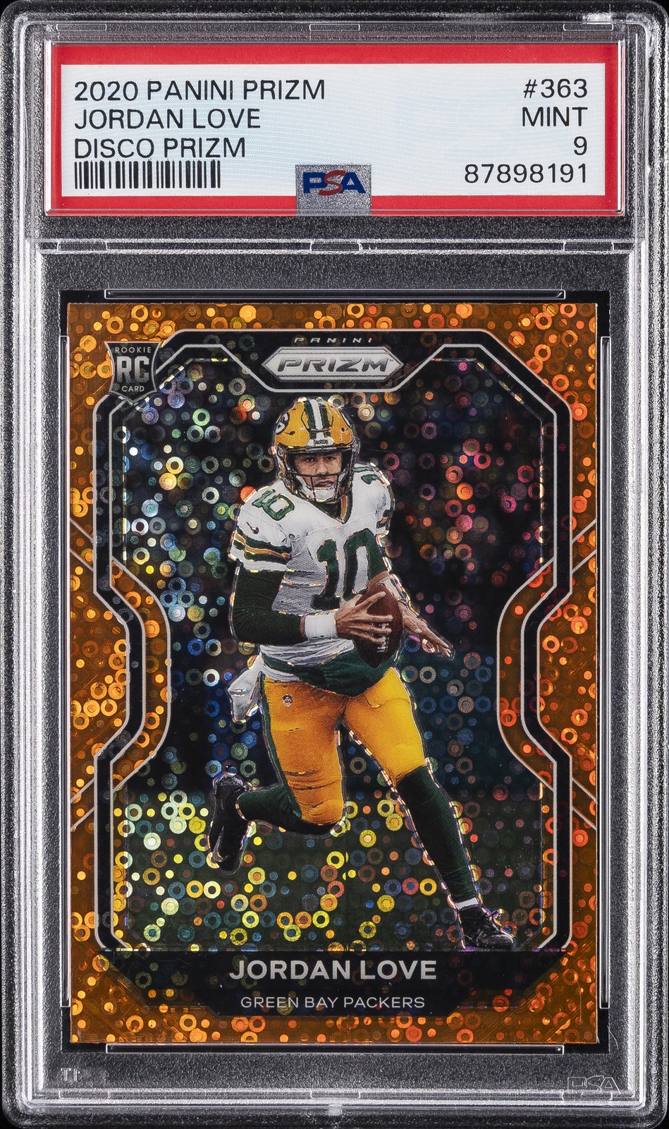 2020 PANINI PRIZM DISCO PRIZM #363 JORDAN LOVE PSA 9