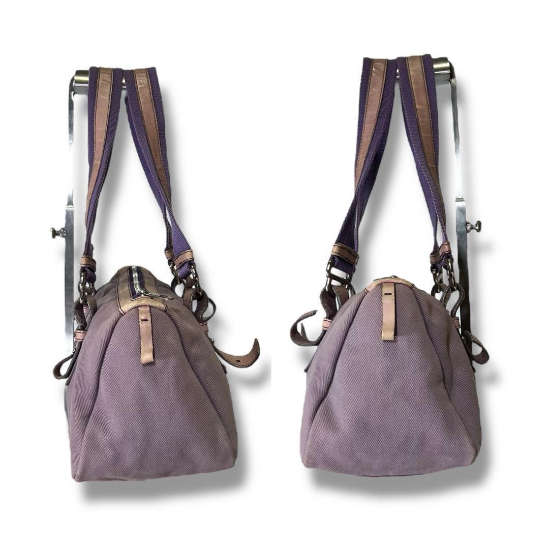 Borsa a mano Yves Saint Laurent tela mini borsa Boston viola autentica