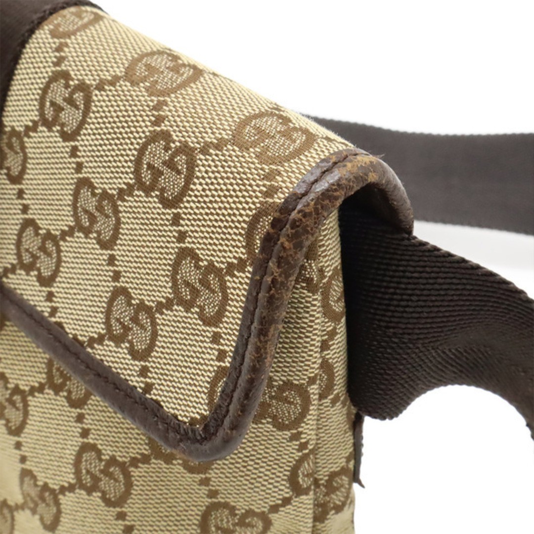 Gucci GG Canvas Waist Bag Leather Beige Dark Brown Used AB Condition thumbnail 4