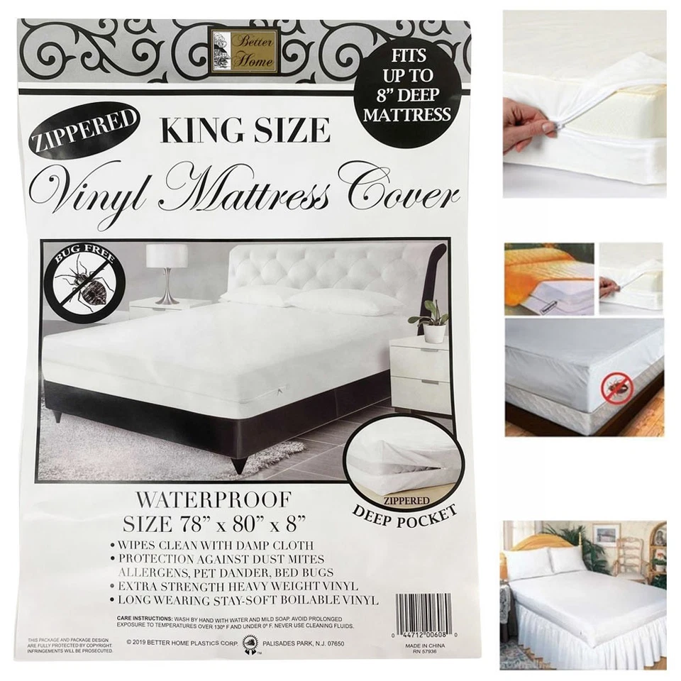 GENERIC Deluxe King Size Zippered Mattress Cover Protector Dust Bug Mites Waterproof New