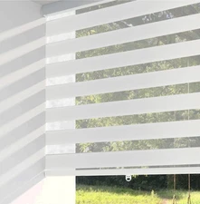 White Cordless 72x23” Zebra Blinds