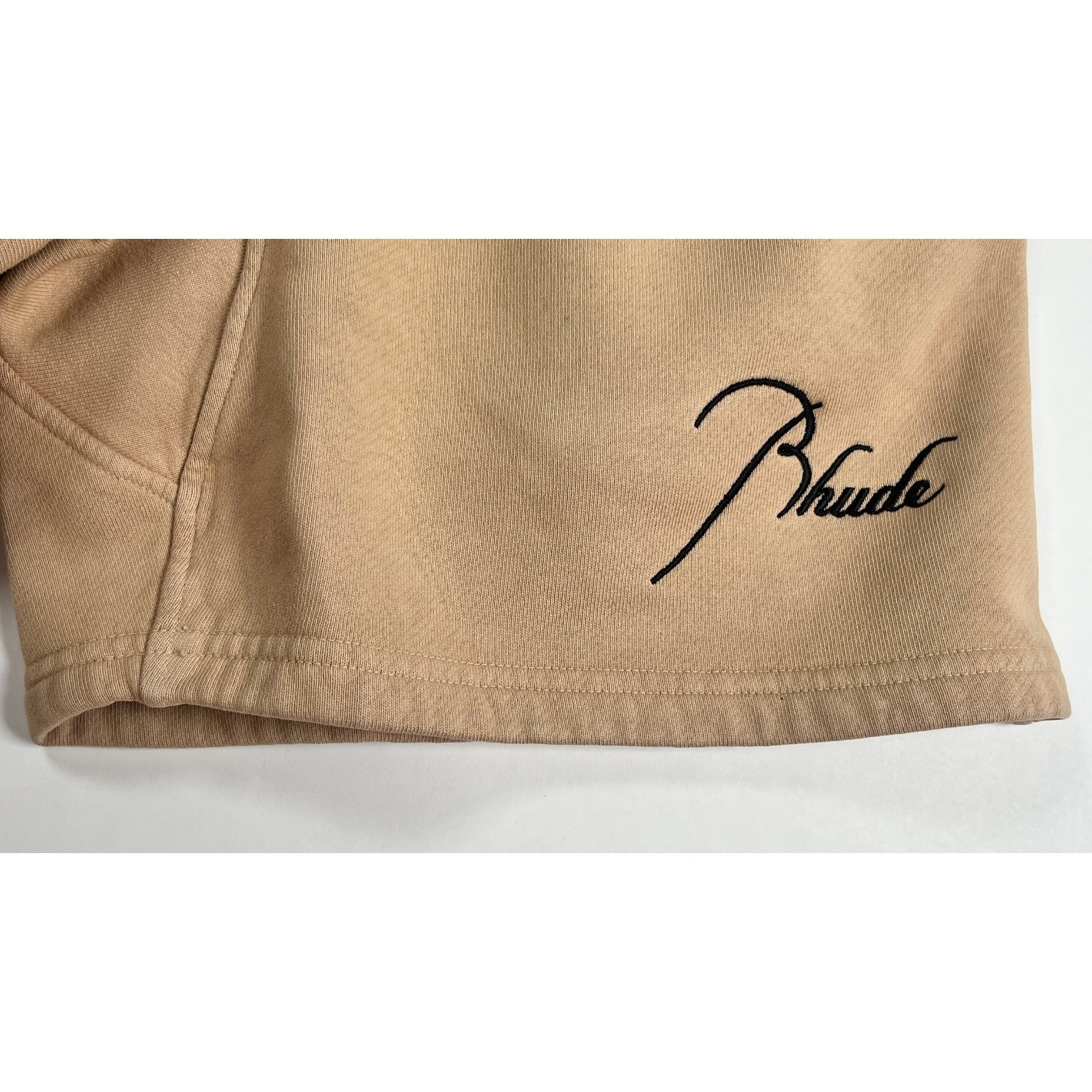 Rhude Logo Sweat Short Size Small Sand Embroidered Accent NWT