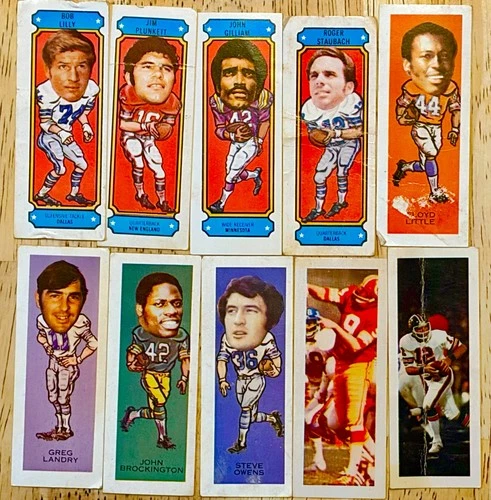 1976 Sugar Daddy Sports World Trading Card Lot 10 NFL Football HOF Vintage