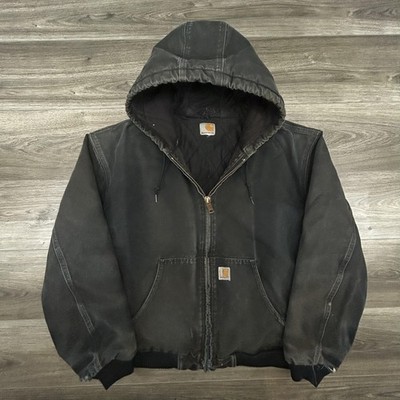 Vintage Carhartt Jacket Mens XXL Black Canvas Faded Thrashed J140