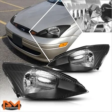 For 03-04 Ford Focus OE Factory Style Headlights Lamp Black Housing Clear Corner
