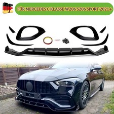 Spoiler Frontspoiler Schwarz Glanz Für Mercedes C Klasse W206 S206 Sport 2021-25 Spoiler Frontspoiler Schwarz Glanz Für Mercedes C Klasse W206 S206 Sport 2021-25