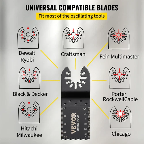 VEVOR Oscillating Multi Tool Saw Blades Multi Tool Blades 100PC for Wood Plastic - Picture 3 of 12