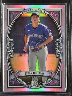 2026 Bowman Baseball Bowman Sterling Insert Refractor Ethan Holliday #BST-11
