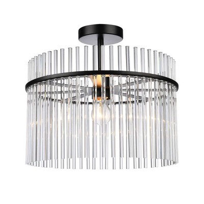 Artcraft Lighting AC12081 Ava 16''W Semi-Flush Drum Ceiling - Black