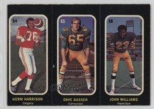 1972 CFL Trio Stickers Herman Harrison Herm Dave Gasser John Williams 2k3