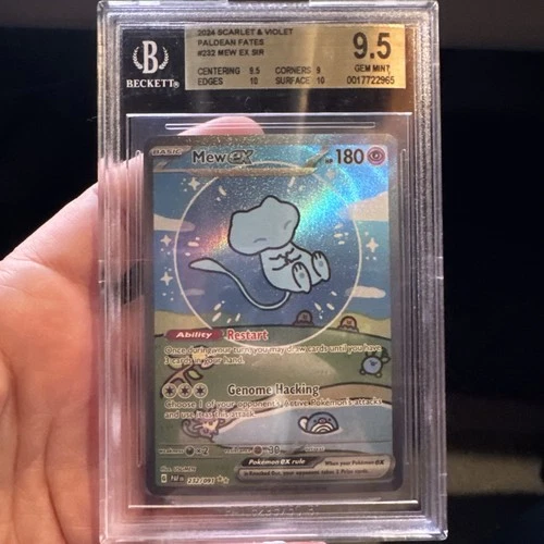 Mew ex 232/091 SV: Paldean Fates Holo Bubble Mew BGS 9.5 GEM MINT Beckett