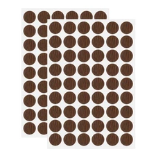 2 Sheets Screw Hole Stickers 21mm 54 in 1 Self-Adhesive Stickers, Gray Brown